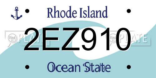 2EZ910 Rhode Island License Plate