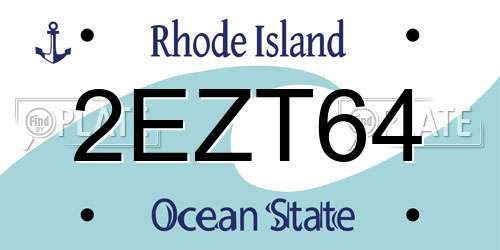 2EZT64 Rhode Island License Plate