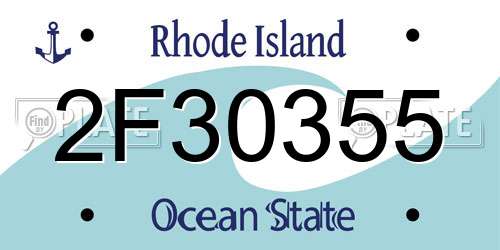 2F30355 Rhode Island License Plate