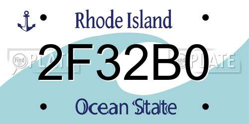 2F32B0 Rhode Island License Plate