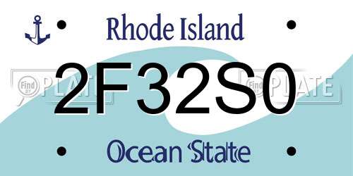 2F32S0 Rhode Island License Plate