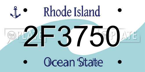 2F3750 Rhode Island License Plate