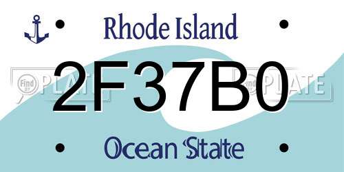 2F37B0 Rhode Island License Plate
