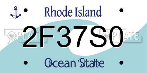 2F37S0 Rhode Island License Plate
