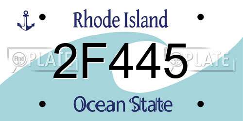 2F445 Rhode Island License Plate