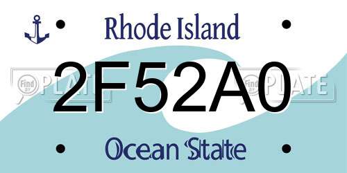2F52A0 Rhode Island License Plate
