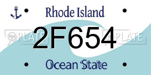 2F654 Rhode Island License Plate