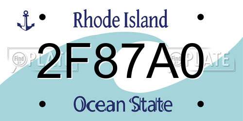 2F87A0 Rhode Island License Plate