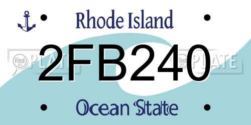2FB240 Rhode Island License Plate