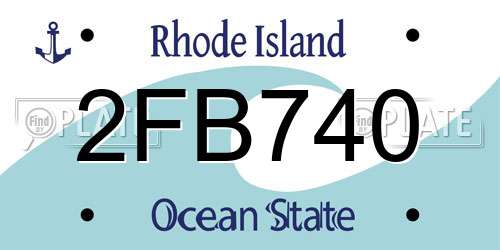 2FB740 Rhode Island License Plate