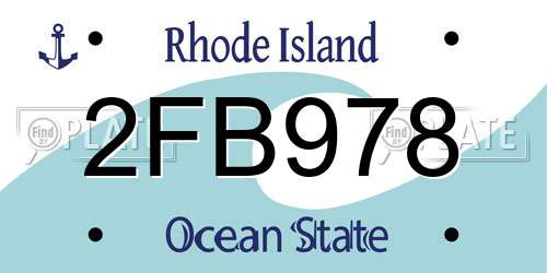 2FB978 Rhode Island License Plate