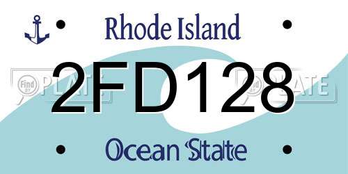 2FD128 Rhode Island License Plate