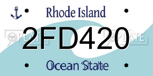 2FD420 Rhode Island License Plate
