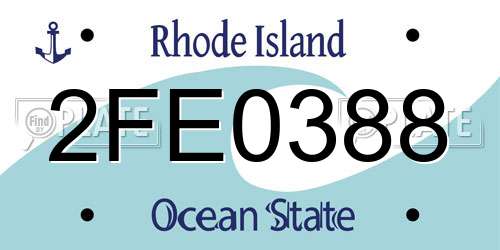 2FE0388 Rhode Island License Plate
