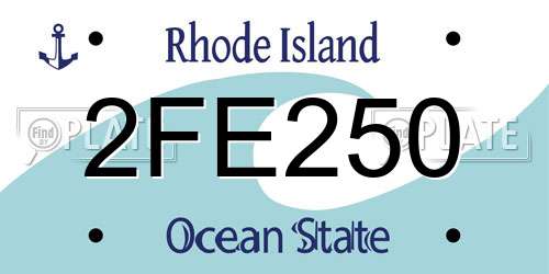 2FE250 Rhode Island License Plate