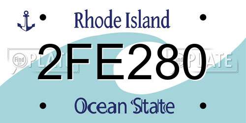 2FE280 Rhode Island License Plate