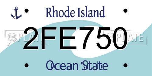 2FE750 Rhode Island License Plate