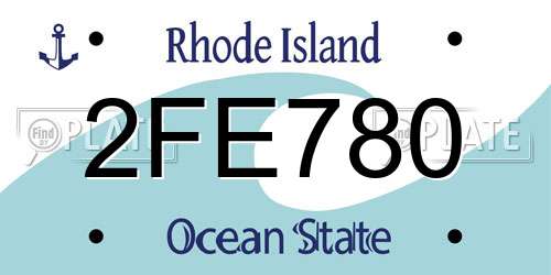 2FE780 Rhode Island License Plate