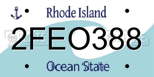 2FEO388 Rhode Island License Plate
