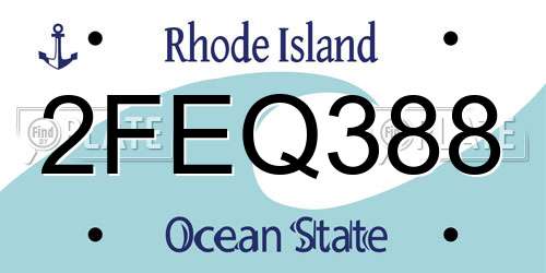 2FEQ388 Rhode Island License Plate