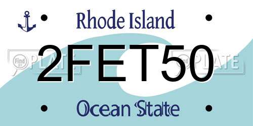 2FET50 Rhode Island License Plate