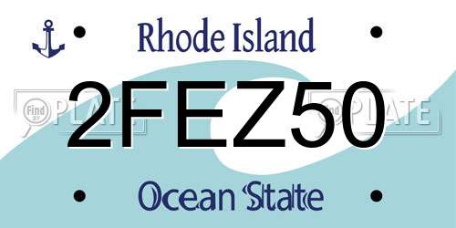 2FEZ50 Rhode Island License Plate