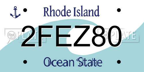2FEZ80 Rhode Island License Plate