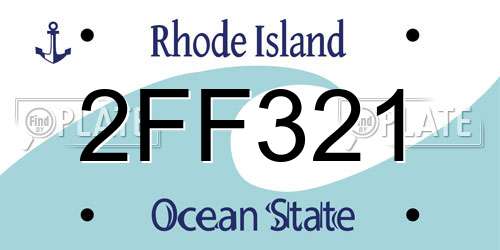 2FF321 Rhode Island License Plate