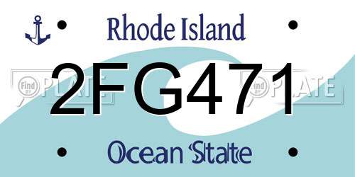 2FG471 Rhode Island License Plate