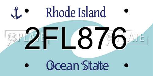2FL876 Rhode Island License Plate
