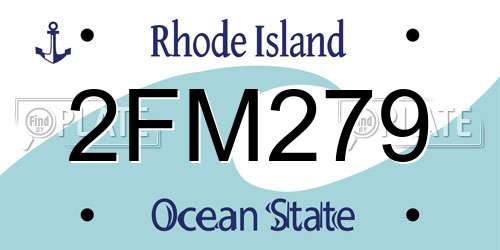 2FM279 Rhode Island License Plate