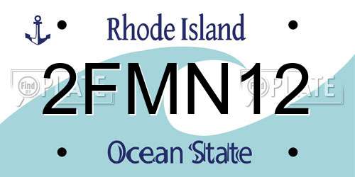 2FMN12 Rhode Island License Plate