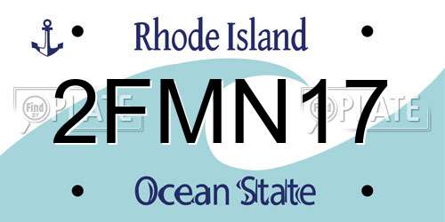 2FMN17 Rhode Island License Plate