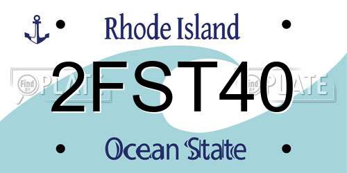 2FST40 Rhode Island License Plate