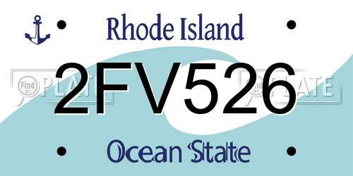 2FV526 Rhode Island License Plate