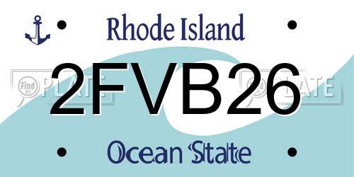 2FVB26 Rhode Island License Plate