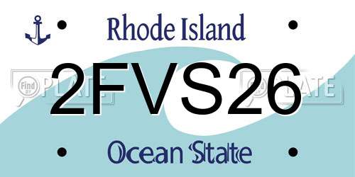 2FVS26 Rhode Island License Plate