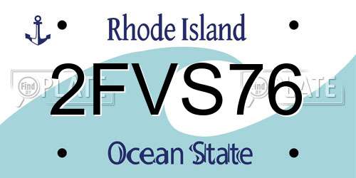 2FVS76 Rhode Island License Plate