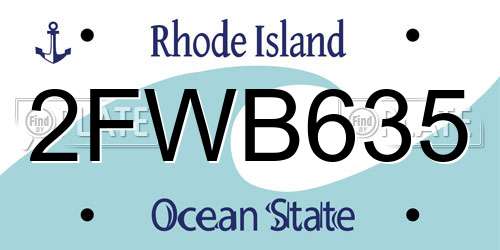 2FWB635 Rhode Island License Plate