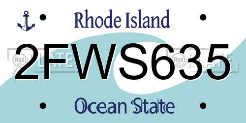 2FWS635 Rhode Island License Plate