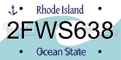 2FWS638 Rhode Island License Plate