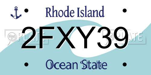 2FXY39 Rhode Island License Plate