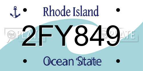 2FY849 Rhode Island License Plate