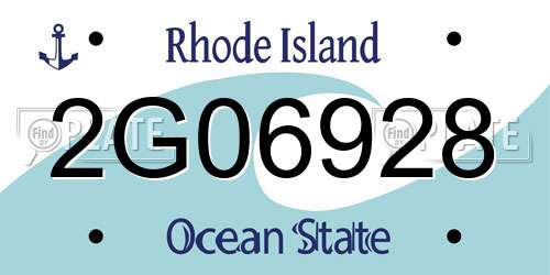 2G06928 Rhode Island License Plate