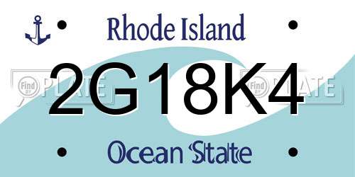 2G18K4 Rhode Island License Plate