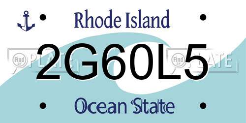 2G60L5 Rhode Island License Plate