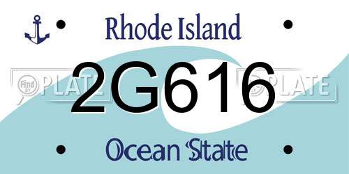 2G616 Rhode Island License Plate