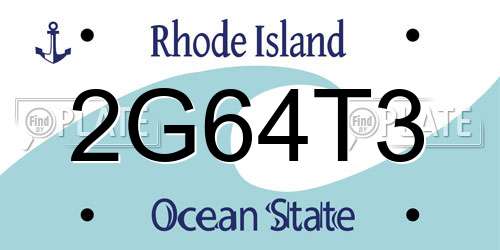 2G64T3 Rhode Island License Plate