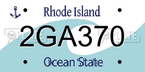 2GA370 Rhode Island License Plate