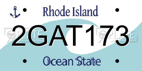 2GAT173 Rhode Island License Plate